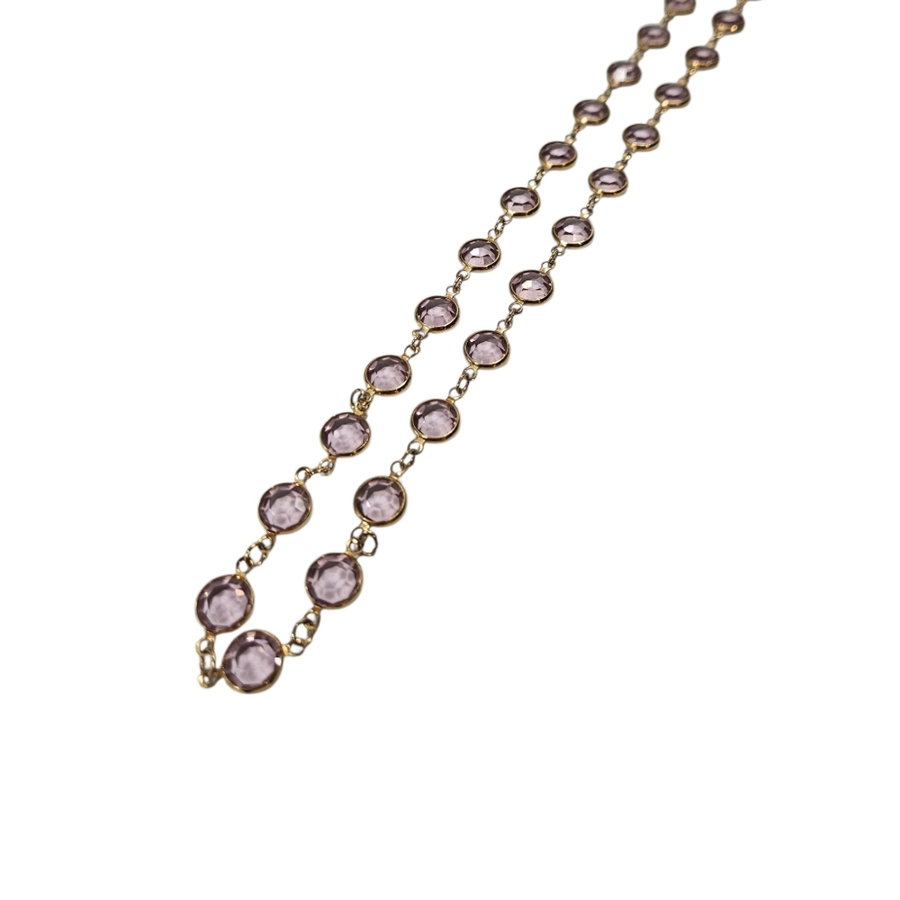 Swarovski Gold-Tone Long Necklace w/ Purple Crystals - Picture 3 of 4